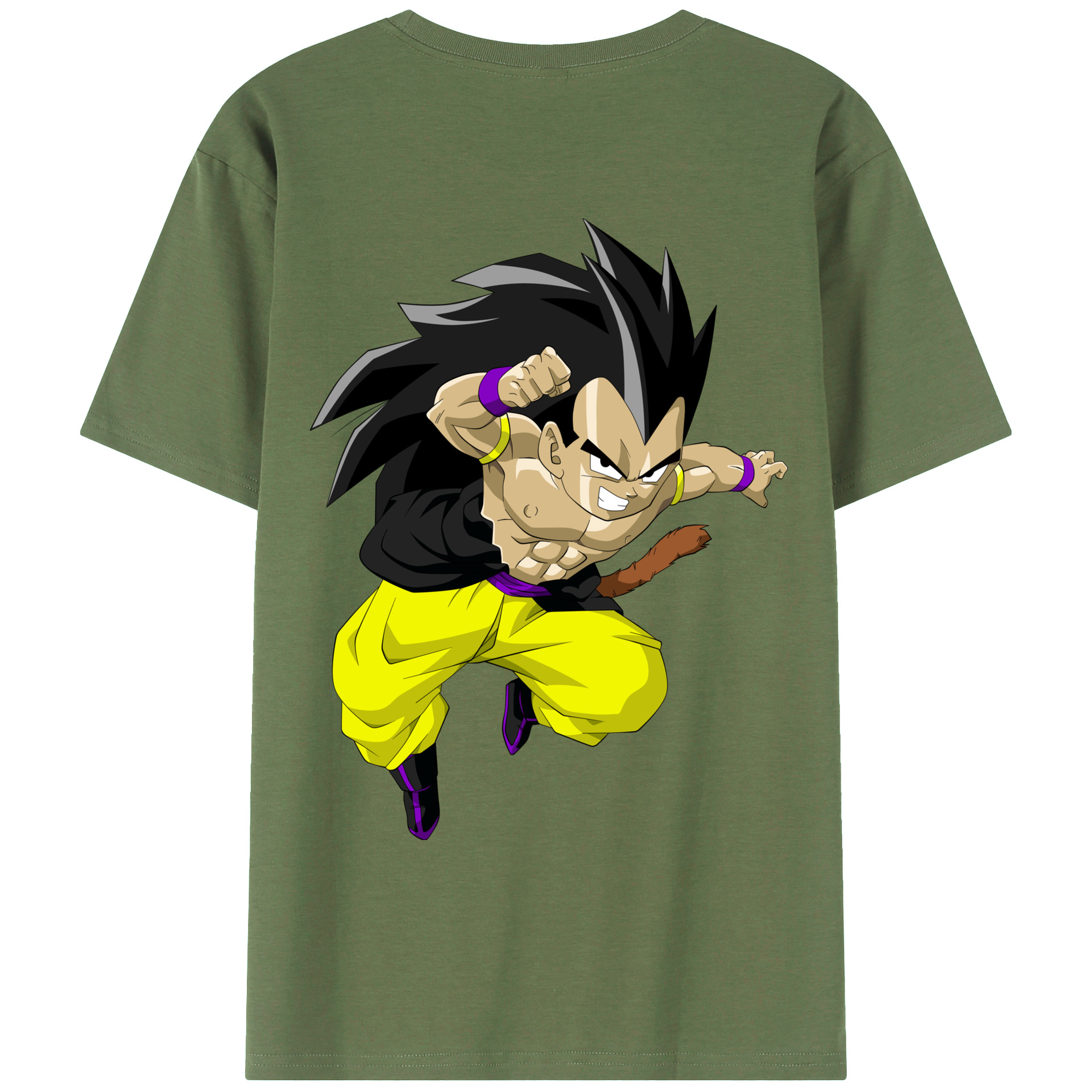 （画像用） ドラゴンボール ベジータ四世（Bejīta Yonsei）DRAGON BALL Vegeta IV 綿100％ メンズ半袖Tシャツ（バックプリント） 通気性